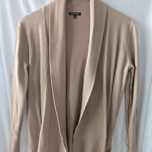 Pink Clover Beige Open Front Cardigan